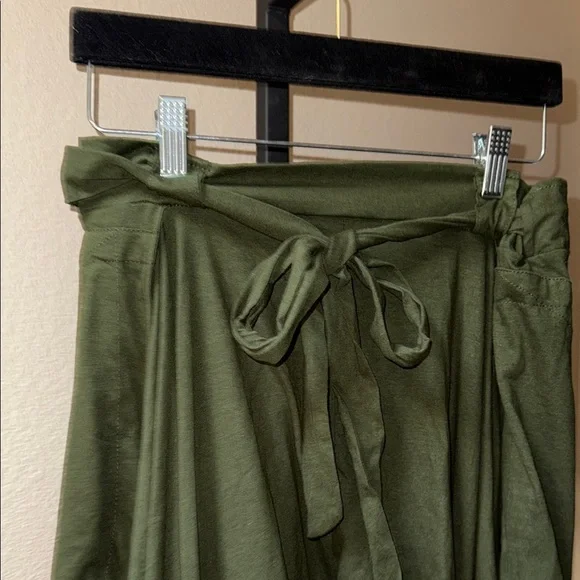 Sakoonee Harem Dhoti Palazzo Olive Green Cargo Pants with Drawstring Unisex OS - Picture 5 of 7